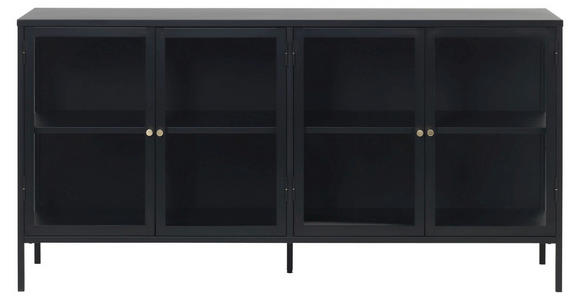 SIDEBOARD Schwarz 170/85/40 cm - Goldfarben/Schwarz, Trend, Glas/Metall (170/85/40cm) - Xora