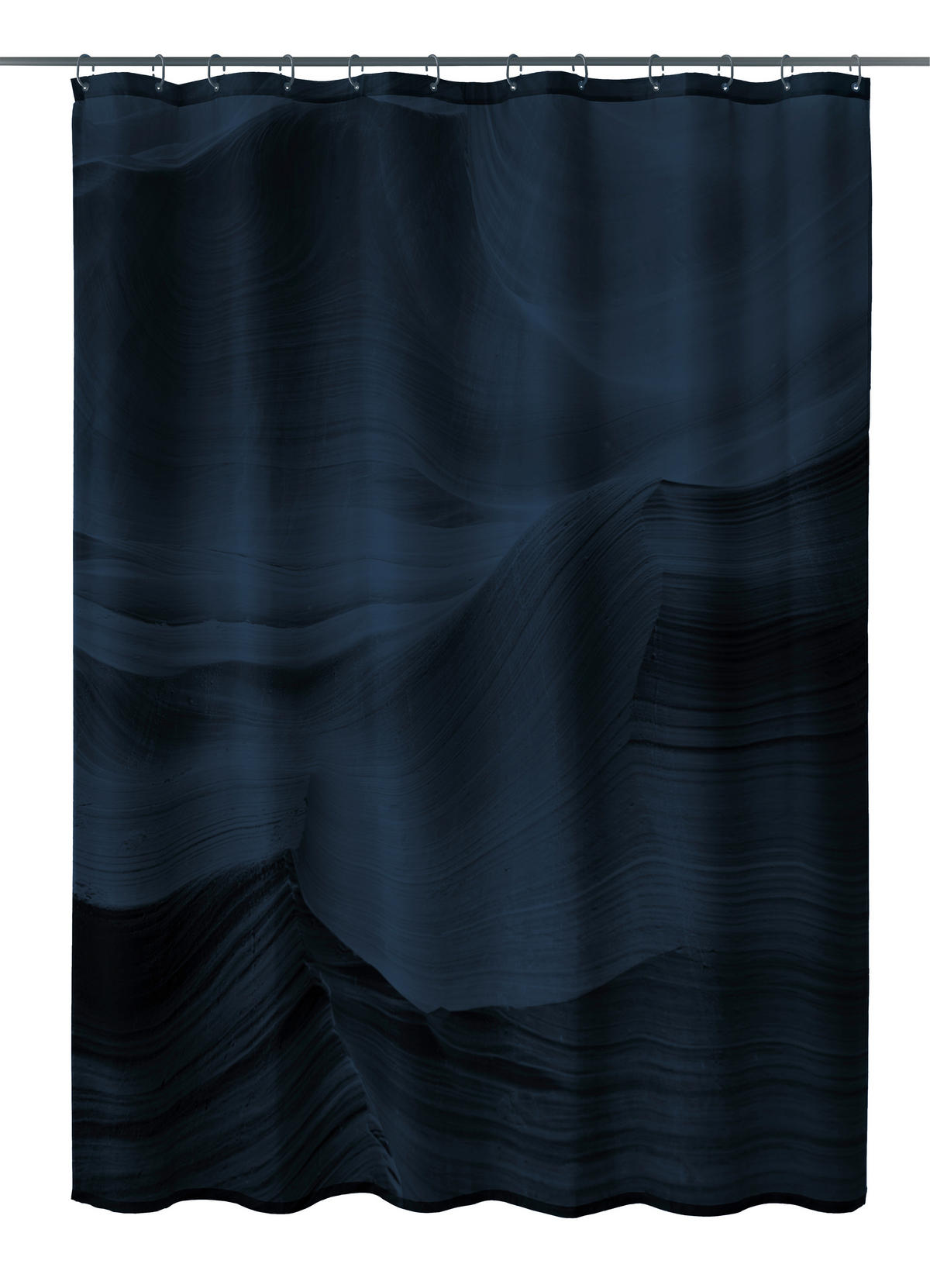 DUSCHVORHANG Mystic 180/200 cm  - Dunkelblau, Basics, Textil (180/200cm) - Kleine Wolke