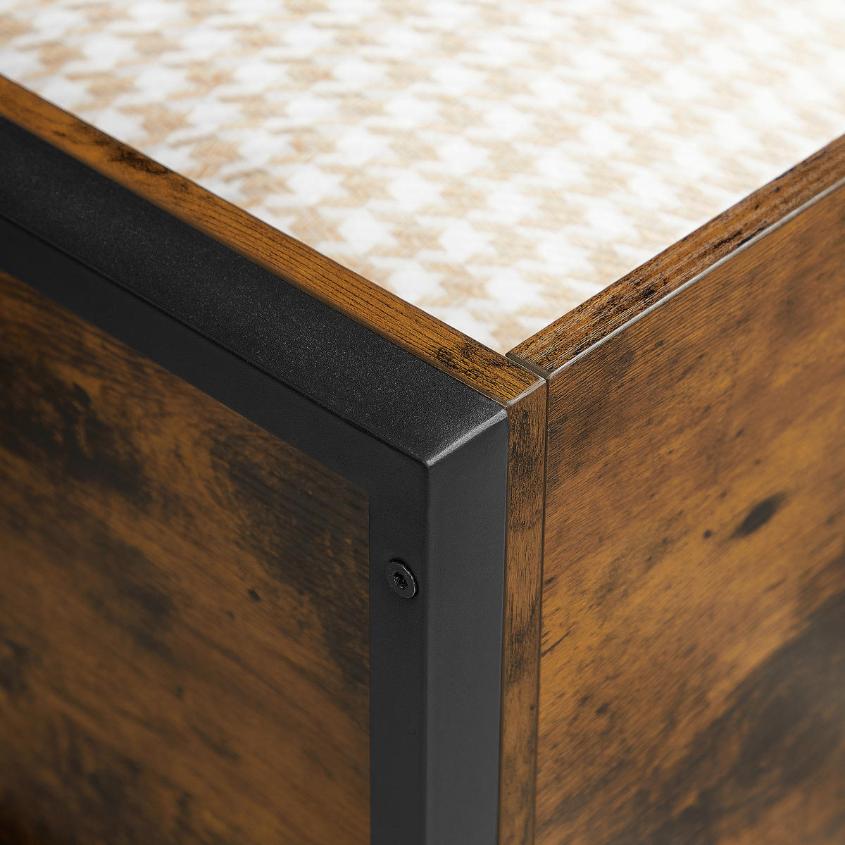 GARDEROBENBANK Vasagle  in 80/50/40 cm  - Schwarz/Braun, Trend, Leder/Holzwerkstoff (80/50/40cm) - Boxxx