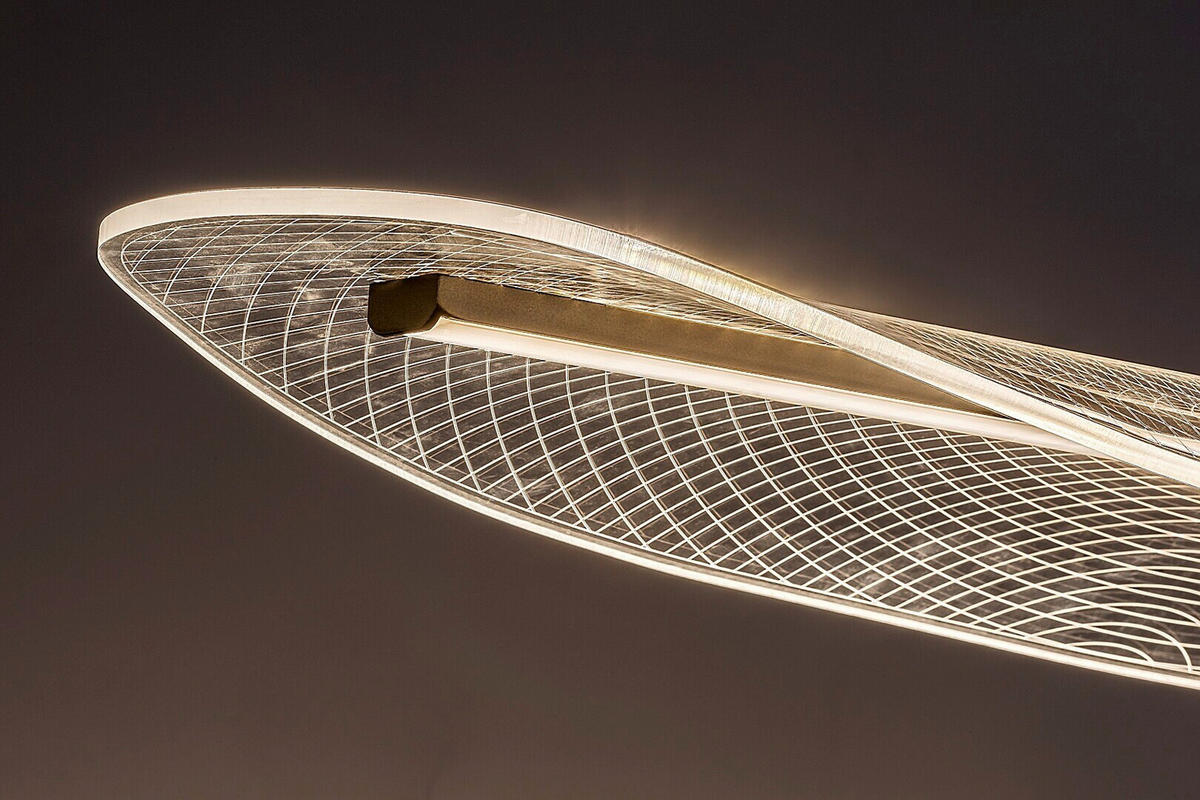 LED LUSTER    94/30/120 cm    - prozirna/zlatna, Dizajnerski, metal/plastika (94/30/120cm)