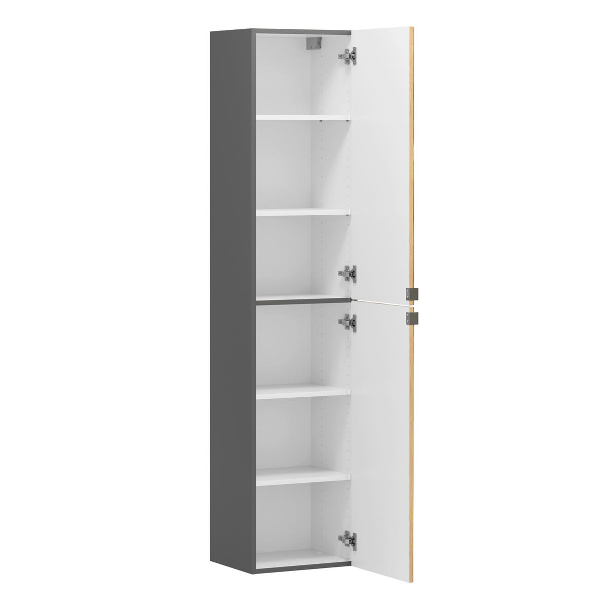 SPIEGELSCHRANK 40/180/35 cm  - Wildeiche/Edelstahlfarben, Trend, Holzwerkstoff/Metall (40/180/35cm) - Held