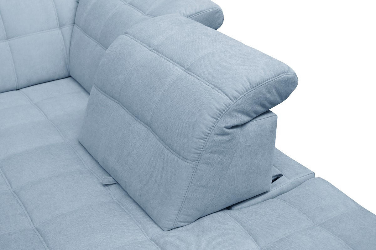 SAROKKANAPÉ textil világoskék  - világoskék/fekete, Design, textil/fa (297/216cm) - Xora