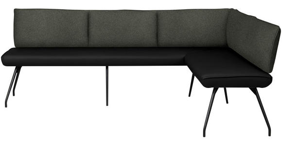 ECKBANK 225/165 cm  in Schwarz  - Schwarz, Design, Textil/Metall (225/165cm) - Moderano