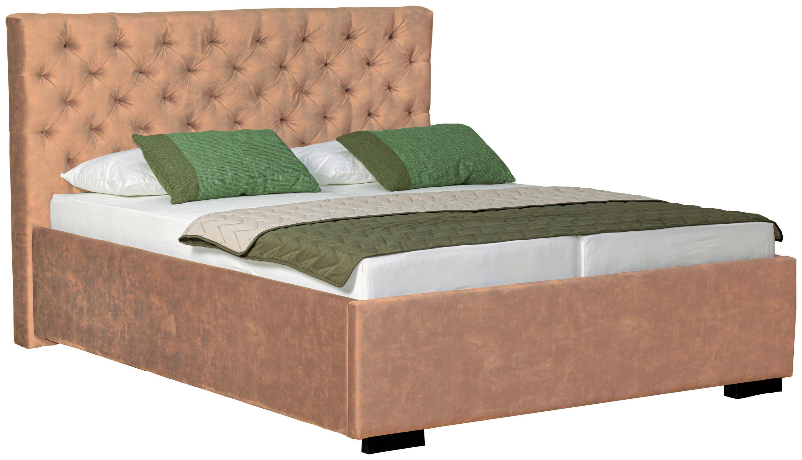 POLSTERBETT 180/200 cm  Beige  - Beige/Schwarz, Design, Holz/Textil (180/200cm) - Boxxx