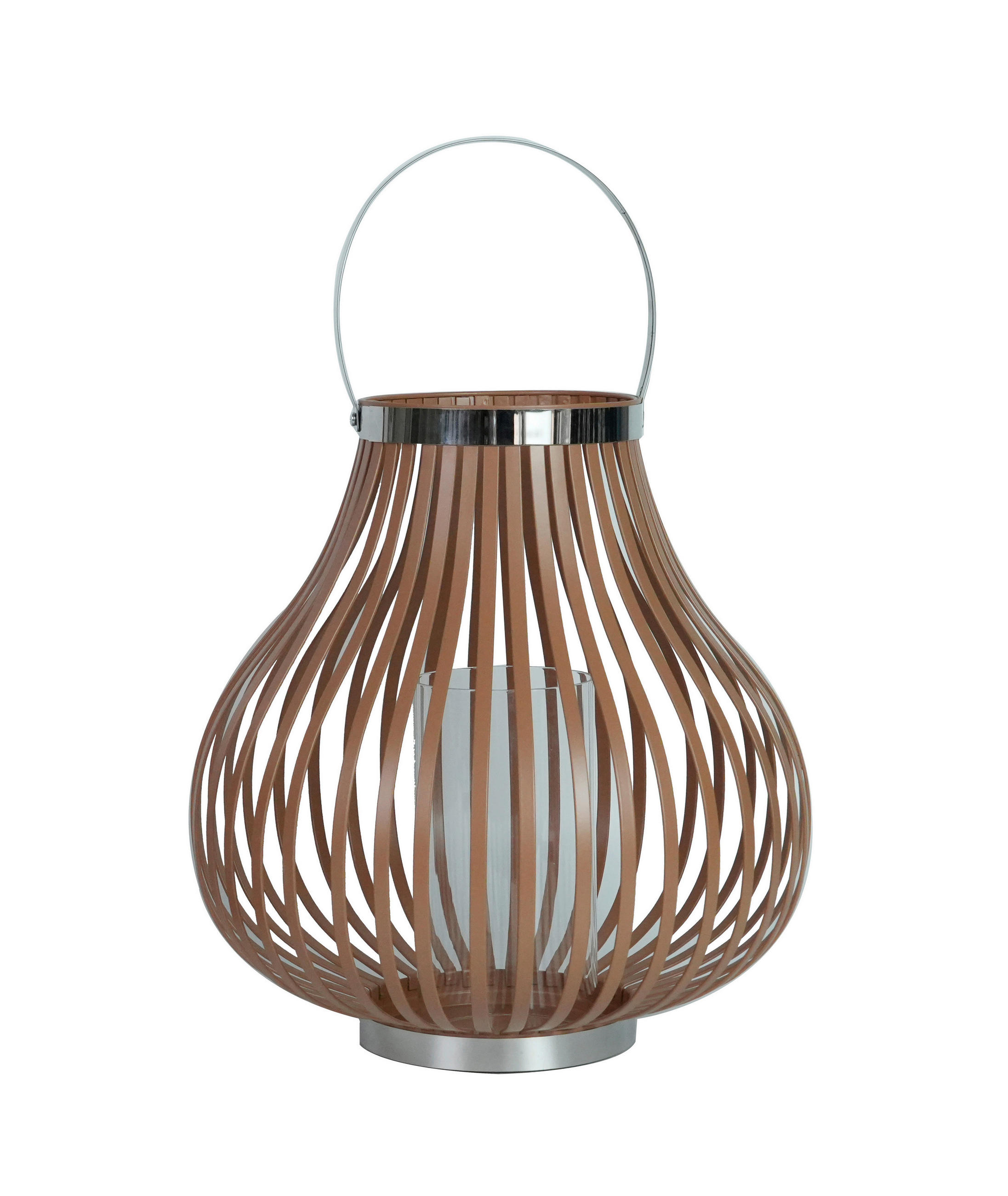 LATERNE - Sandfarben/Klar, LIFESTYLE, Glas/Metall (34/35.5cm)