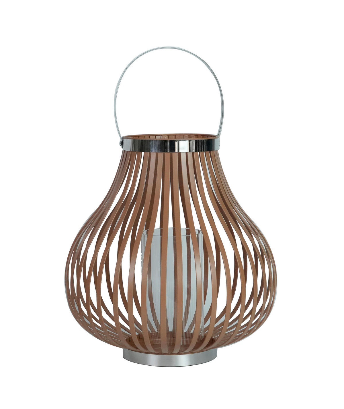 LATERNE - Sandfarben/Klar, LIFESTYLE, Glas/Metall (34/35.5cm)