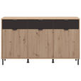KOMMODE  in 157/92,5/40 cm  - Schwarz/Eiche Artisan, Basics, Holzwerkstoff/Metall (157/92,5/40cm) - Carryhome