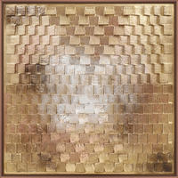 Tablou Original 100/100 cm  - bronz/multicolor, Design, plastic/material pe bază de lemn (100/100cm) - Monee