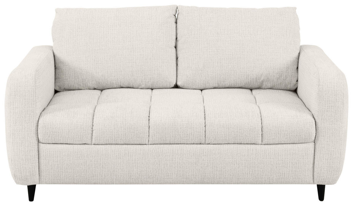 2-SITZER-SOFA Flachgewebe Perlmutt  - Perlmutt/Schwarz, MODERN, Holz/Textil (167/88/101cm) - Lomoco