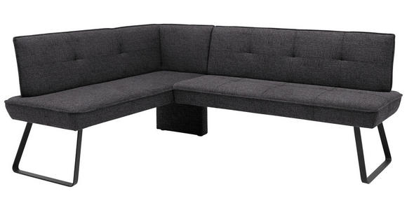 ECKBANK 134/227 cm Flachgewebe Anthrazit, Schwarz Metall   - Anthrazit/Schwarz, Design, Textil/Metall (134/227cm) - Dieter Knoll