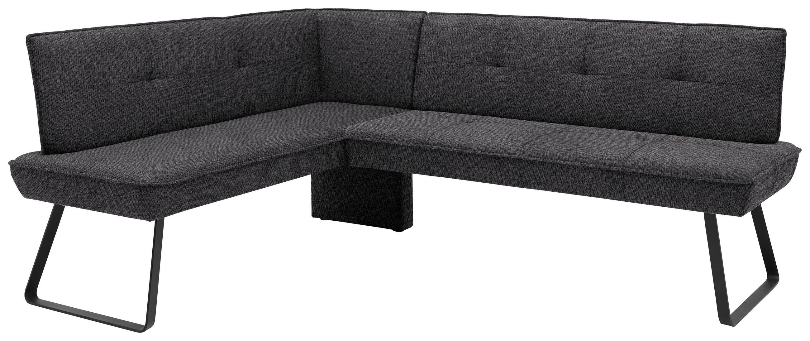 Thumbnail - Dieter Knoll Eckbank, Anthrazit, Schwarz, Metall, Textil, 3-Sitzer, L-Form, 169x157 cm, Goldenes M, Emas, Dgm, Fußauswah...