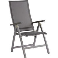 GARTENKLAPPSESSEL in Metall, Textil Graphitfarben, Silberfarben  - Anthrazit/Silberfarben, Design, Textil/Metall (60/113/75cm) - Stern