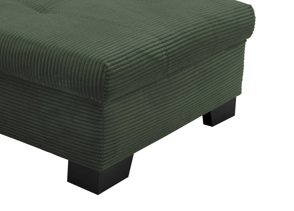 ECKSOFA Grün Cord  - Beige/Schwarz, Design, Holz/Textil (250/190cm) - MID.YOU