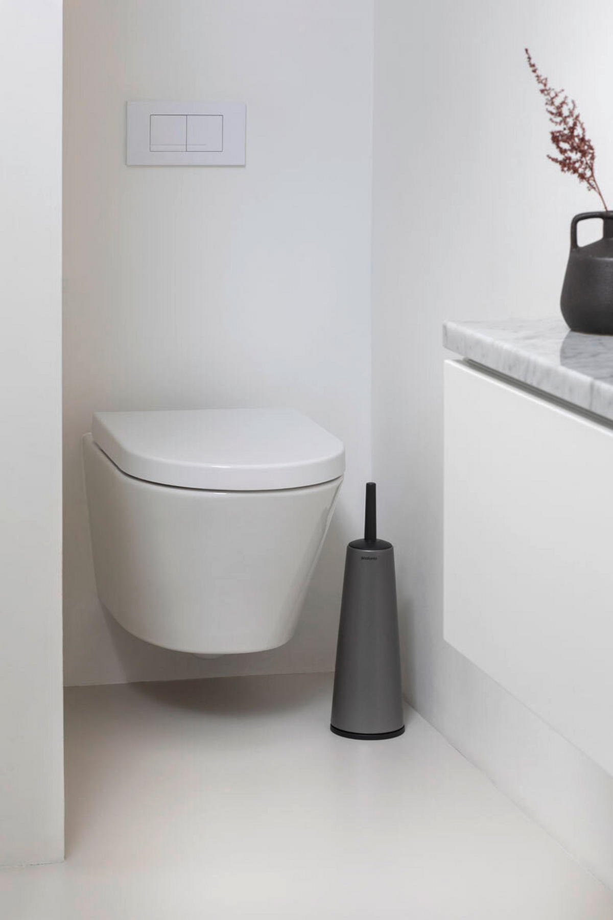WC-GARNITURA S ŠČETKO - siva, Basics, kovina/umetna masa (12/42/12cm) - Brabantia