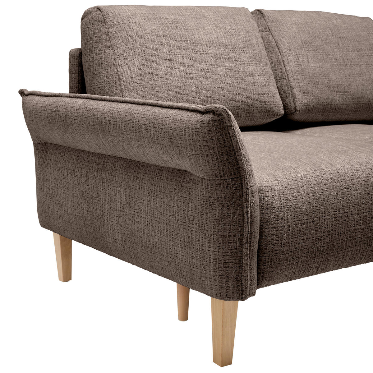 2-SITZER-SOFA in Webstoff Dunkelbraun  - Eichefarben/Dunkelbraun, Modern, Holz/Textil (150/85/92cm) - MID.YOU