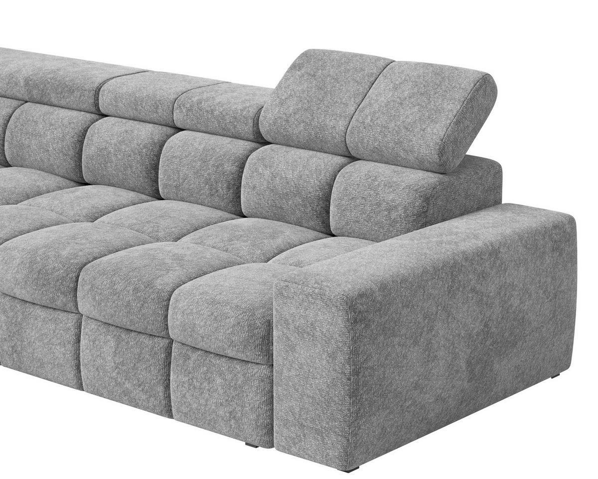 ECKSOFA  in Chenille Dunkelgrau  - Dunkelgrau/Schwarz, MODERN, Kunststoff/Textil (204/292cm) - Milino