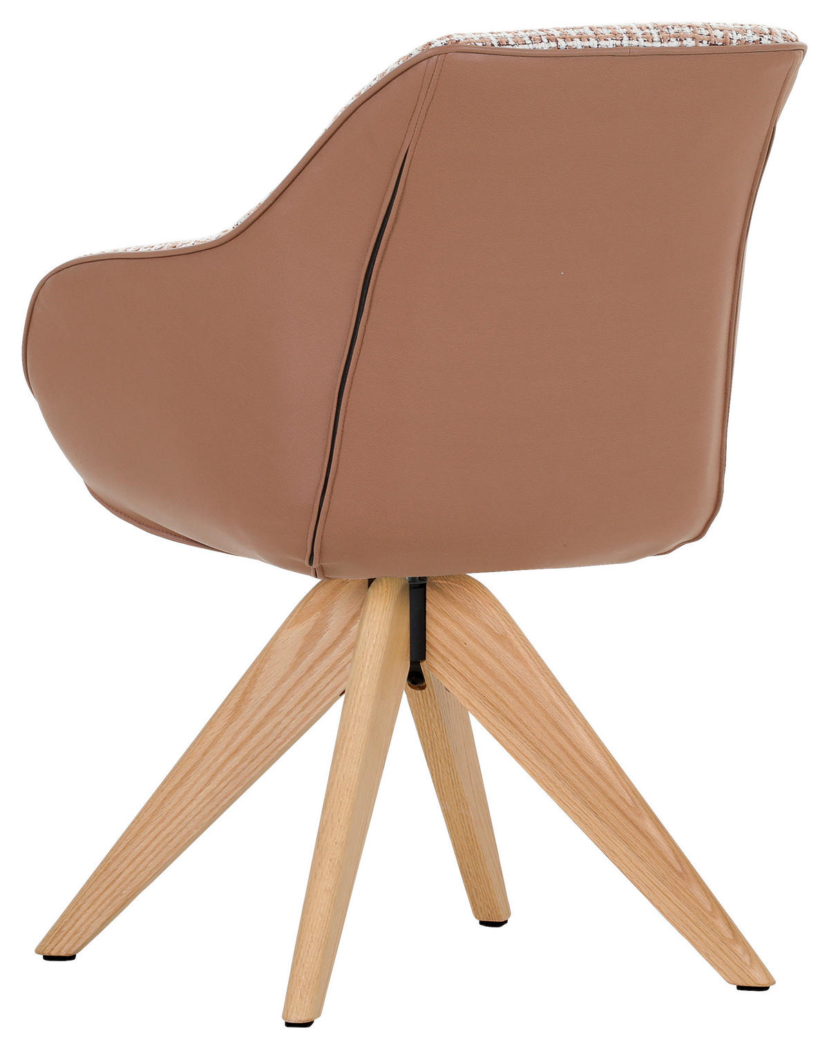 STOL MED ARMSTÖD chenille, läderimitation  - vit/terrakotta, Modern, trä/textil (60/83/65cm) - Novel