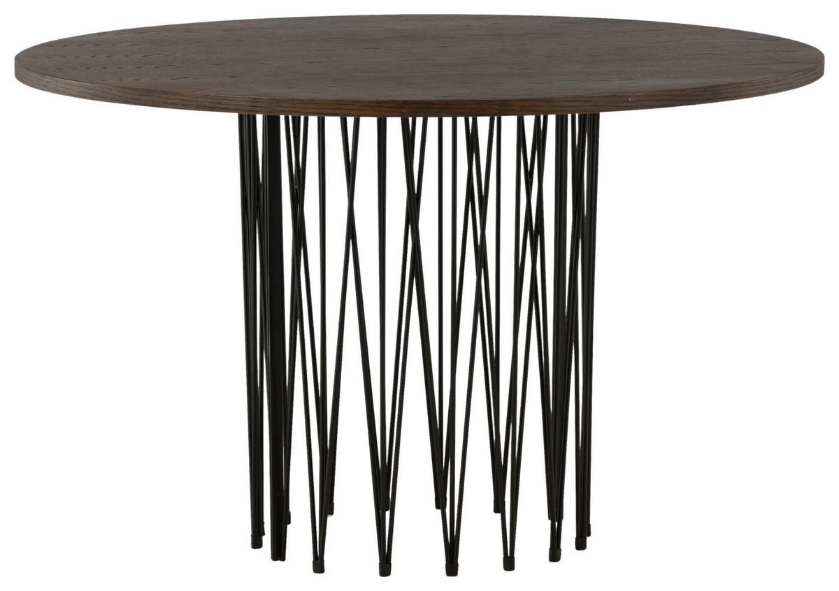 MATBORD i metall, trämaterial 120/120/74 cm   - svart/mörkbrun, Design, metall/trämaterial (120/120/74cm) - Livetastic
