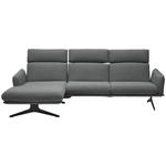 ECKSOFA in Flachgewebe Grau  152/259 cm  - Schwarz/Grau, Design, Textil/Metall (152/259cm) - Dieter Knoll