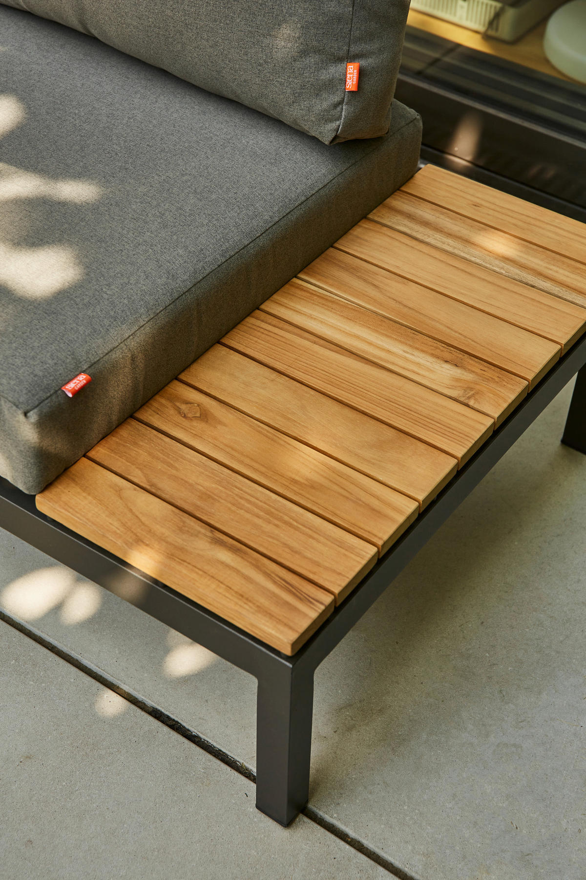 LOUNGEGARNITUR Teakholz massiv Aluminium  - Anthrazit/Grau, KONVENTIONELL, Holz/Textil (252/84/354cm) - Siena Garden