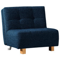 SCHLAFSESSEL Juice Flachgewebe Dunkelblau Fußauswahl, Stoffauswahl, Liegefunktion  - Naturfarben/Dunkelblau, Design, Holz/Textil (85/92/102cm) - Novel