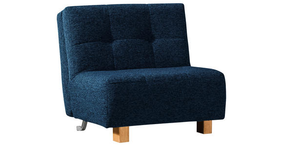 SCHLAFSESSEL Juice Flachgewebe Dunkelblau Fußauswahl, Stoffauswahl, Liegefunktion  - Naturfarben/Dunkelblau, Design, Holz/Textil (85/92/102cm) - Novel