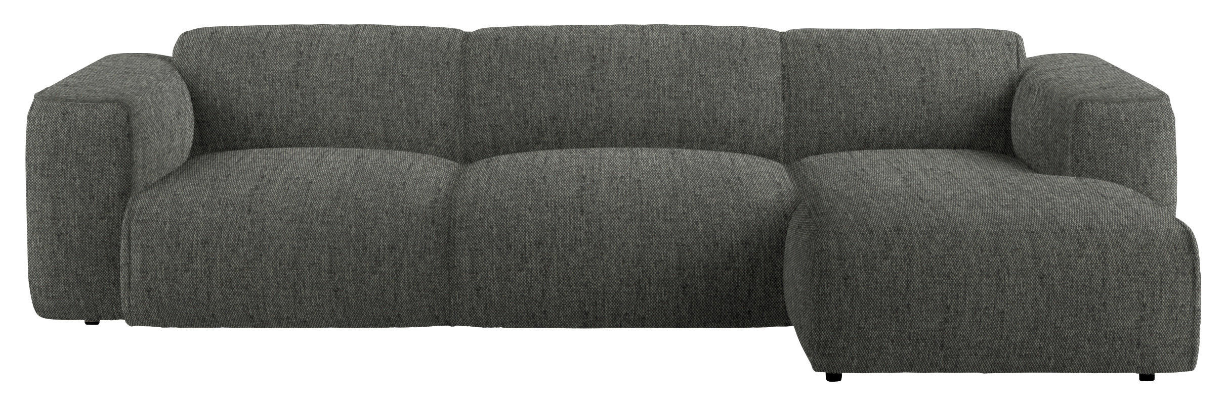 ECKSOFA Dunkelgrün Webstoff Rücken echt  - Dunkelgrün/Schwarz, Design, Kunststoff/Textil (290/171cm) - home24