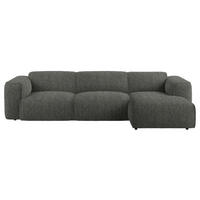 ECKSOFA Dunkelgrün Webstoff Rücken echt  - Dunkelgrün/Schwarz, Design, Kunststoff/Textil (290/171cm) - home24