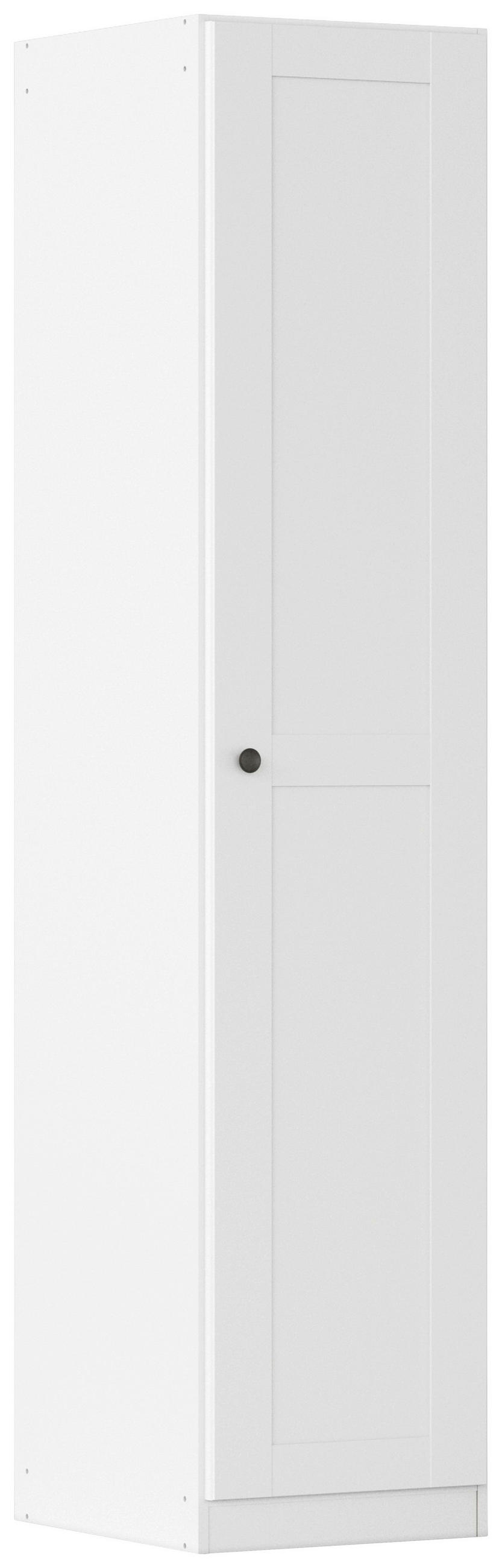 DREHTÜRENSCHRANK 47/210/54 cm,  in Weiß, 1-türig  - Schwarz/Weiß, KONVENTIONELL, Holzwerkstoff/Kunststoff (47/210/54cm) - home24