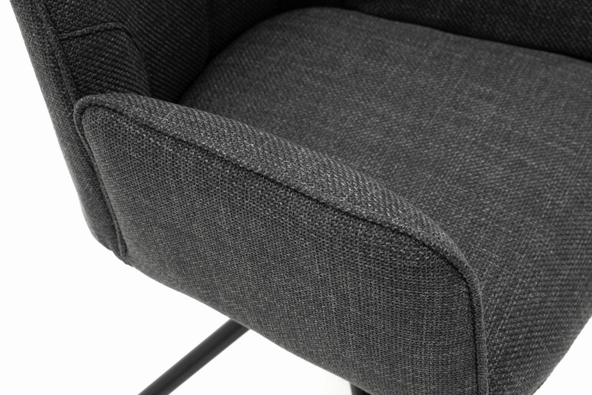 STOL MED ARMSTÖD vävt tyg  - svart/antracit, Design, metall/textil (59/87/61cm) - Carryhome
