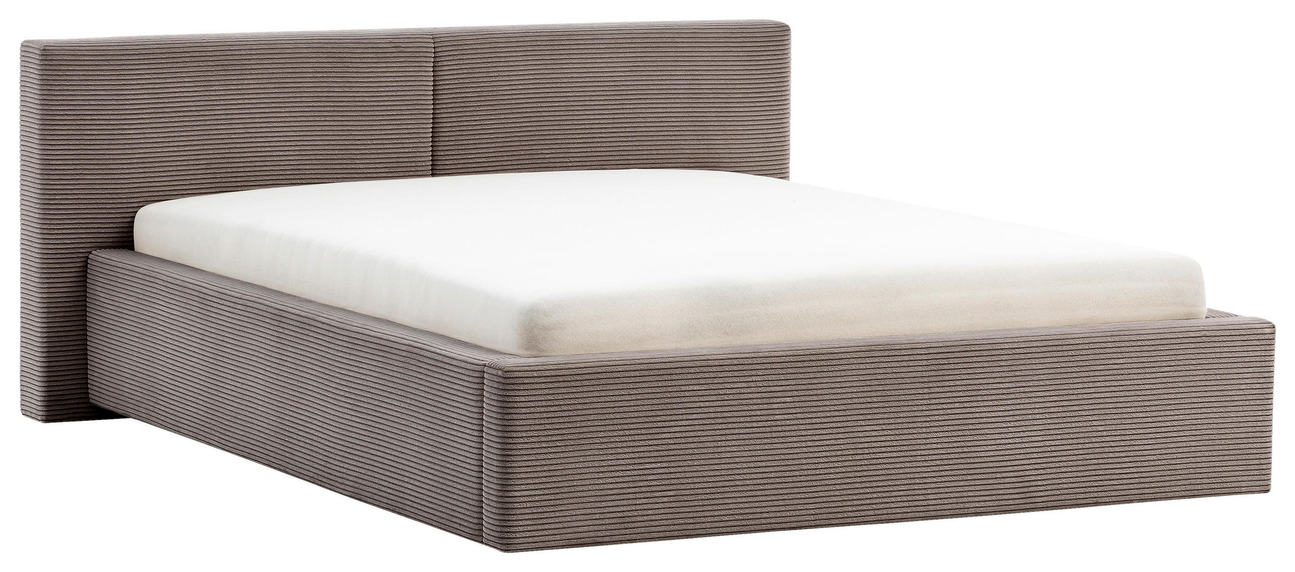 POLSTERBETT 140/200 cm  in Taupe  - Taupe/Weiss, Basics, Holz/Textil (140/200cm) - Boxxx