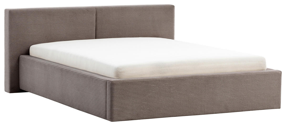 POLSTERBETT 140/200 cm  Taupe  - Taupe/Weiss, Basics, Holz/Textil (140/200cm) - Boxxx