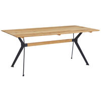 ESSTISCH 160/90/75 cm Echtholz  Holz rechteckig Wildeiche  - Wildeiche/Schwarz, Natur, Holz/Metall (160/90/75cm) - Carryhome