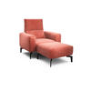 Sessel inkl. Hocker Samt    - Schwarz/Rosa, Design, Textil/Metall (110/85/86-94cm) - SENSOO