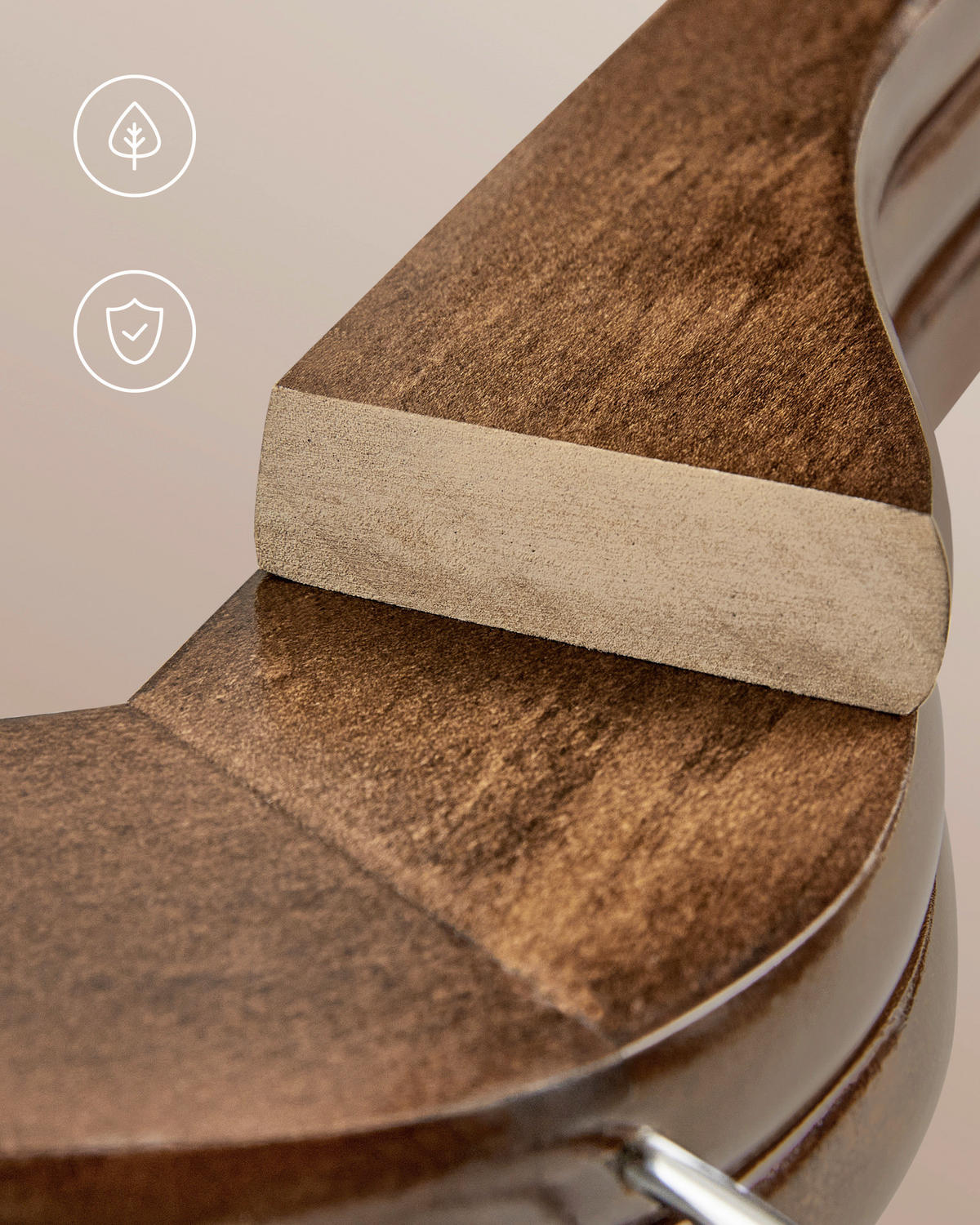 KLEIDERBÜGELSET 44,5 cm Holz, Metall  - Silberfarben/Braun, Basics, Holz/Metall (44,5cm)