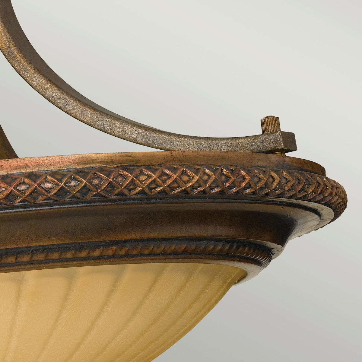 TAKLAMPA Kelham-Hall 45.7/29.2 cm  - bronsfärgad/guldfärgad, Romantik / Lanthus, metall/glas (45.7/29.2cm) - Elstead Lighting