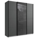 SCHWEBETÜRENSCHRANK  in Graphitfarben, Grau  - Schwarz/Graphitfarben, KONVENTIONELL, Glas/Holzwerkstoff (180/208/64cm) - Carryhome