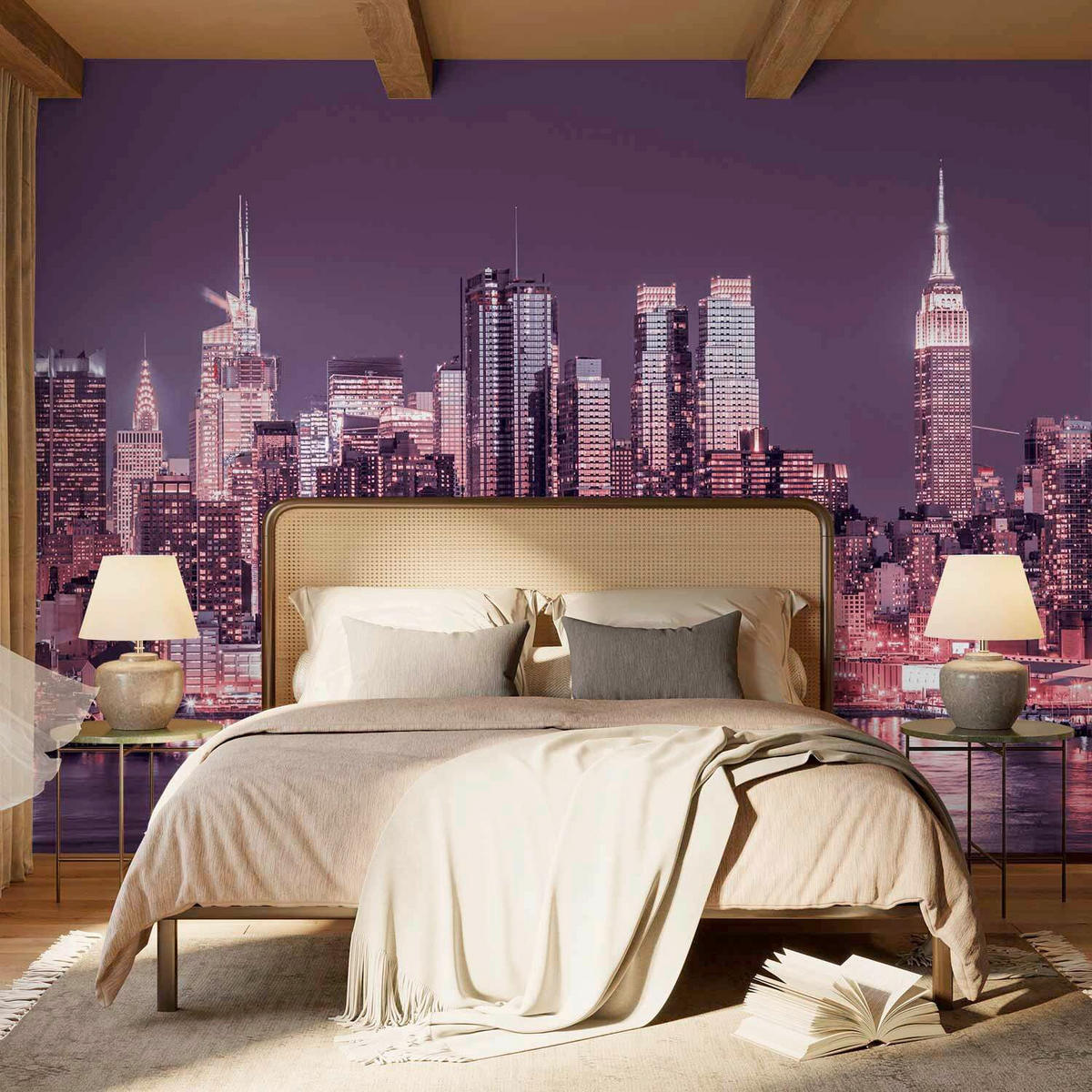 FOTOTAPETE  - Brombeere/Flieder, LIFESTYLE, Textil (300/210cm) - artgeist