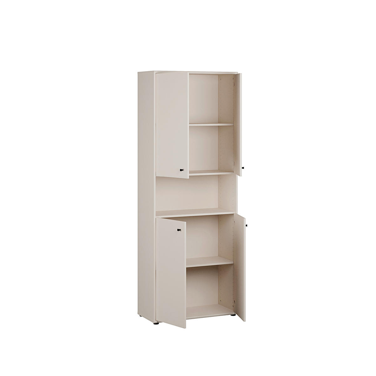 DREHTÜRENSCHRANK 73,7/197,5/34,8 cm,  in Sandfarben, 4 Tür(en)  - Sandfarben/Schwarz, Design, Holzwerkstoff/Kunststoff (73,7/197,5/34,8cm)