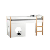 ETAGENBETT 90/200 cm,  in Naturfarben, Weiß, Leiter, Lattenrost  - Naturfarben/Weiß, Design, Holz/Holzwerkstoff (90/200cm) - Livetastic