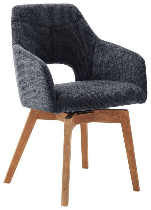 ARMLEHNSTUHL  in Mikrofaser  - Wildeiche/Schwarz, Design, Holz/Textil (57/84/57cm) - Voleo