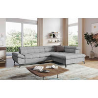 SEDACIA SÚPRAVA, textil, sivá - čierna/sivá, Basics, kov/textil (296/78/96/201cm) - Welnova