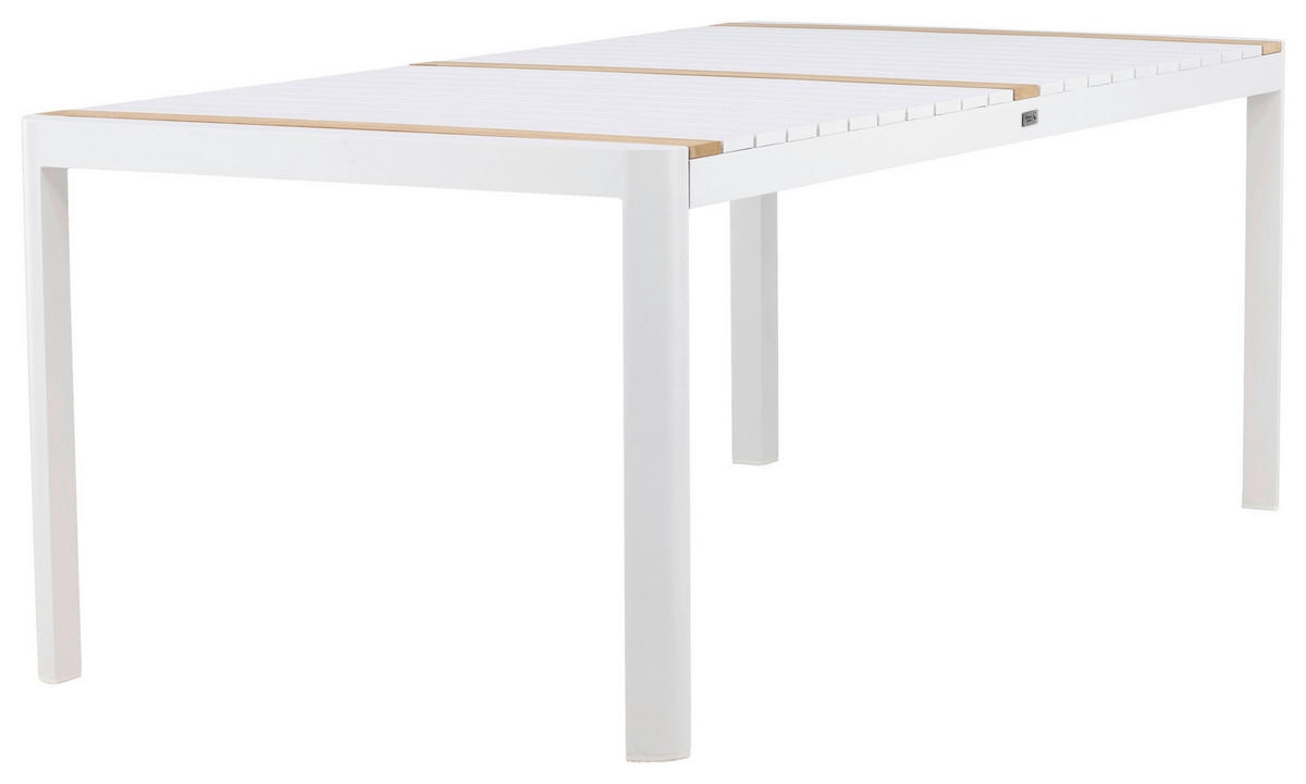 GARTENTISCH 100/75/200 cm Holz, Metall  - Weiß, KONVENTIONELL, Holz/Metall (100/75/200cm) - Gardenson
