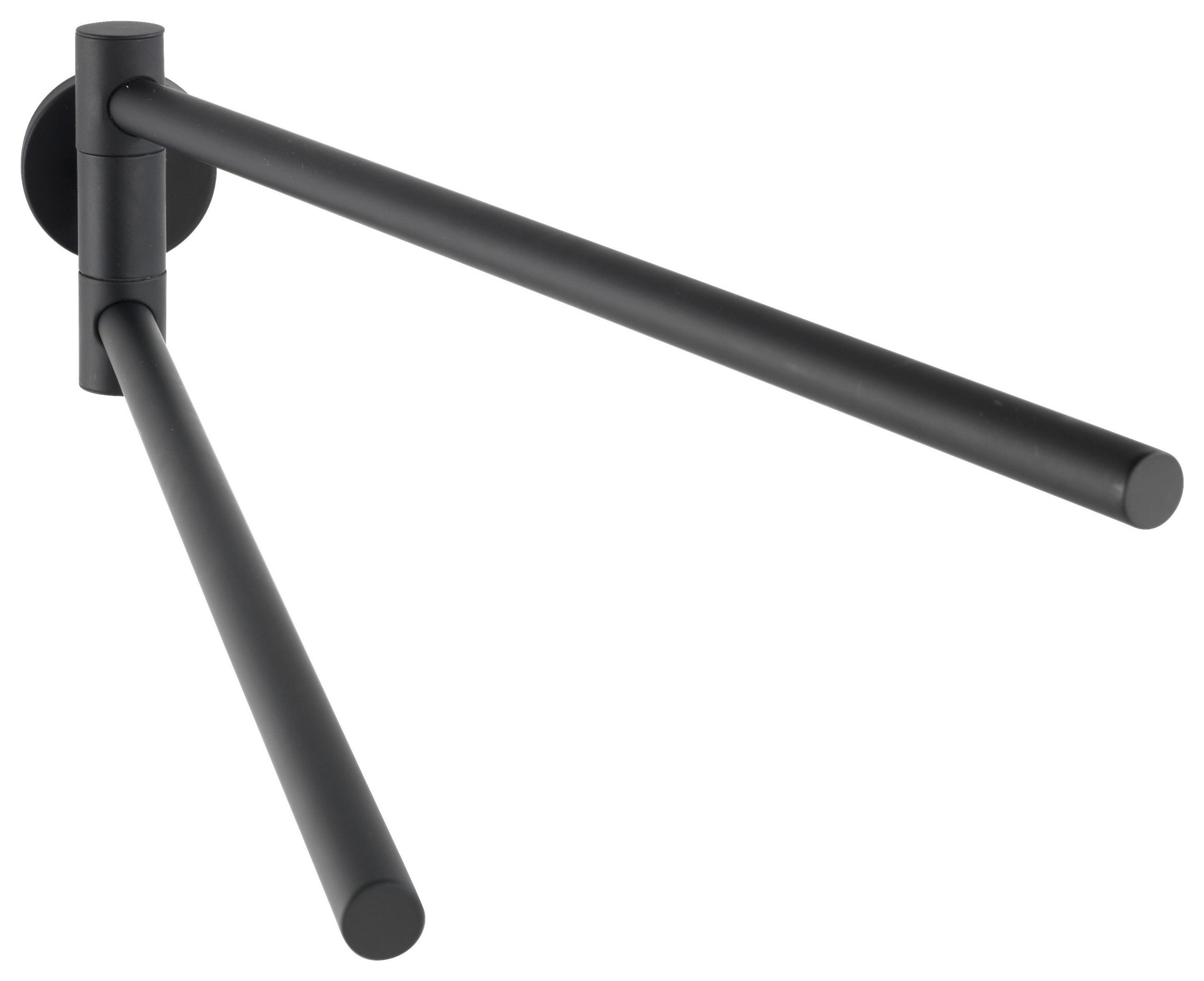 HANDTUCHHALTER Schwarz  - Schwarz, Basics, Metall (5,5/9/43cm) - Wenko