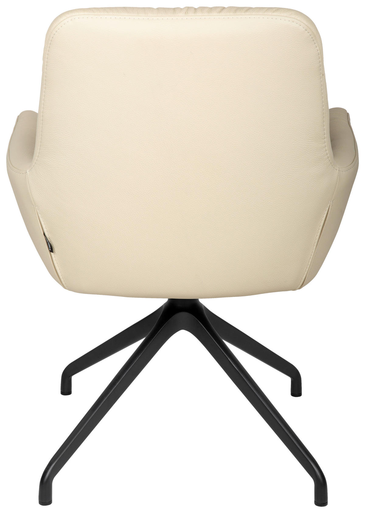 ARMLEHNSTUHL  in Aluminium, Eisen Echtleder pigmentiert  - Beige/Schwarz, Design, Leder/Metall (64/89/65cm) - Dieter Knoll