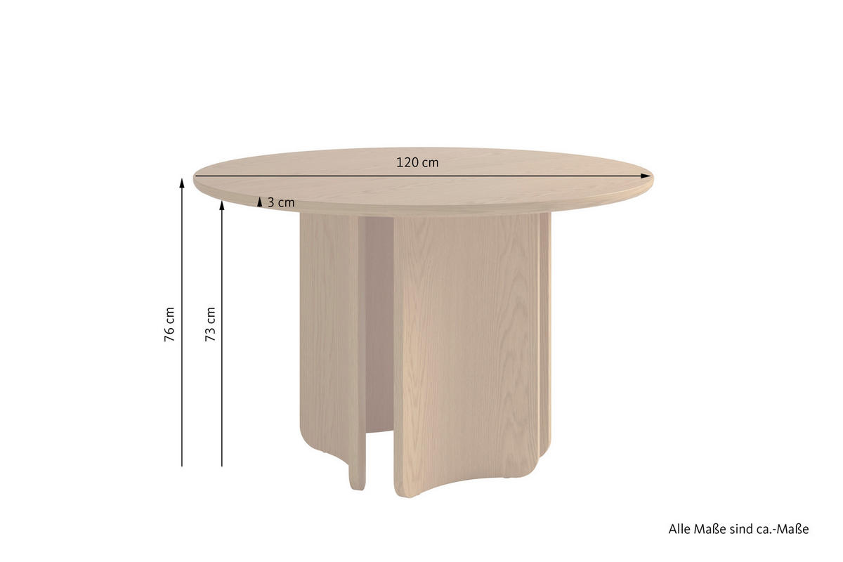 ESSTISCH 120/120/76 cm Echtholz, Nachbildung  Holzwerkstoff rund Eichefarben  - Eichefarben, MODERN, Holzwerkstoff (120/120/76cm) - Schöner Wohnen