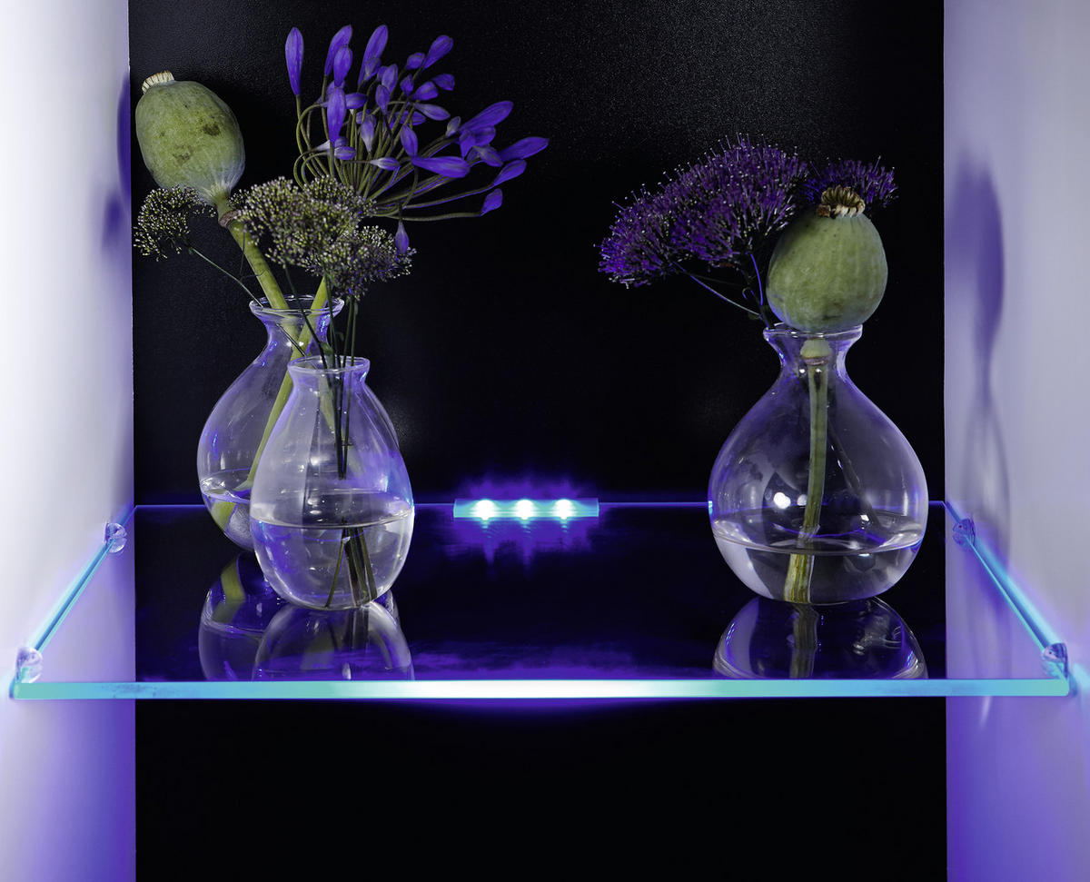 WOHNWAND  in Schwarz, Weiß  280/195/45 cm  - Schwarz/Weiß, Design, Glas/Holzwerkstoff (280/195/45cm) - Carryhome