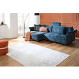 ECKSOFA in Chenille Blau  - Blau/Schwarz, KONVENTIONELL, Textil/Metall (291/153cm) - Hom`in