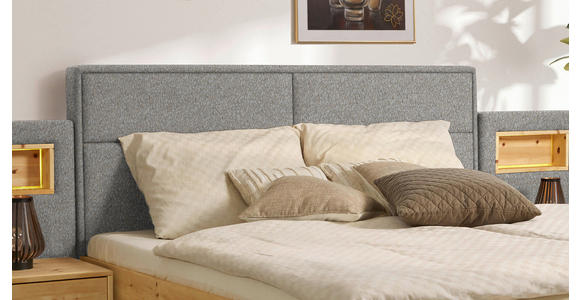 BETT 160/200 cm in Zirbelkieferfarben, Beige - Zirbelkieferfarben/Beige, Natur, Holz/Textil (160/200cm) - Valnatura
