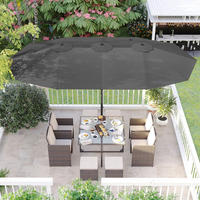 SONNENSCHIRM  460/270 cm  - Schwarz/Grau, Basics, Textil/Metall (460/270cm) - Modante